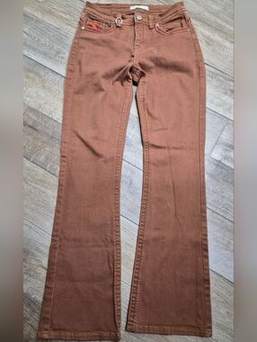 Western Blue Longhorn Boot Cut Caramel Jeans Size 9